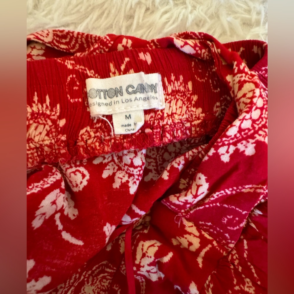Red open back halter romper - Picture 3 of 3